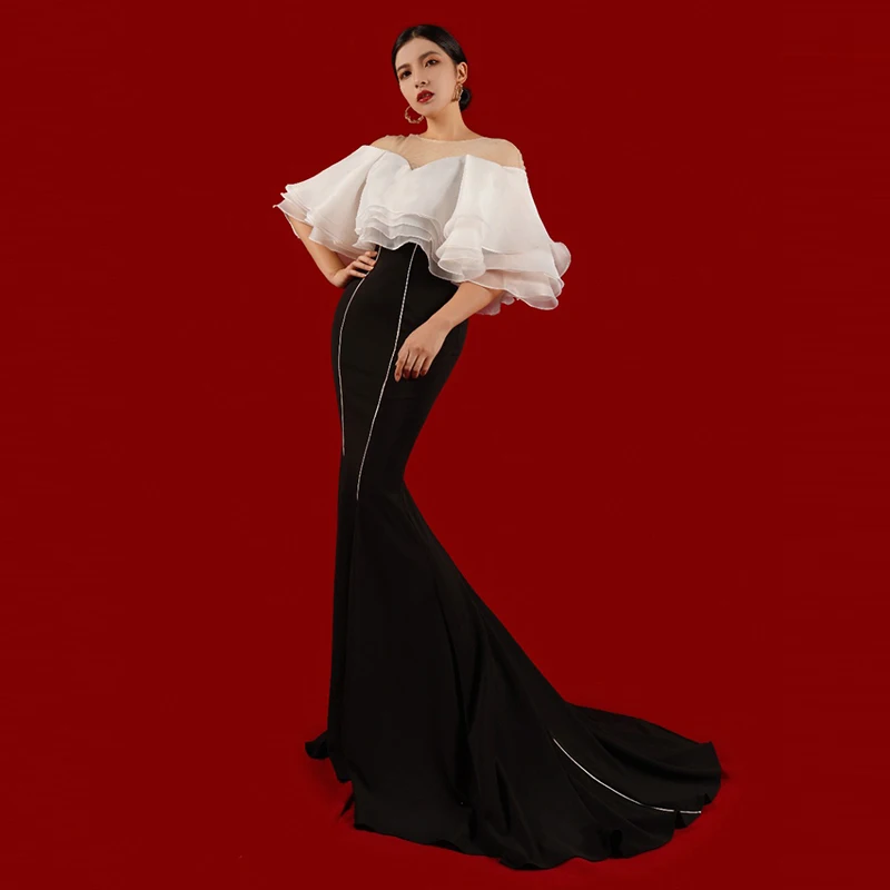 

Baisha Evening Dress for Women Ruffled Gown H614