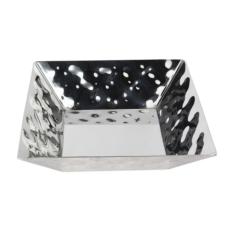 

Stainless steel square hammer point salad fruit plate, hotel restaurant club KTV plate snack plate