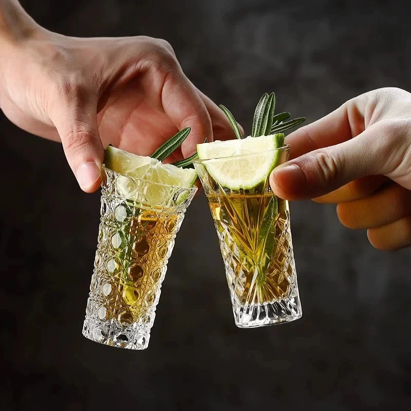 

6pcs Set Wine Glass Cup Vodka Whiskey Shot Glass Party Spirits Cup Espresso Coffee Mug Clear Cup for Sake Soju Brandy