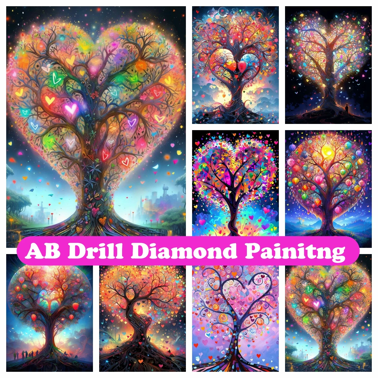 

Wish Tree 5D DIY AB Diamond Painting Embroidery Fantasy Landscape Cross Stitch Mosaic Rhinestones Handicrafts Craft Home Decor