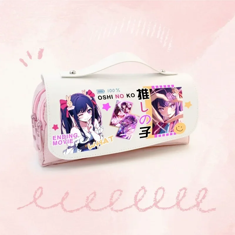 OSHI NO KO Hoshino Ai Pencil Bag Anime Figure Akua Rubii Cute Pencil Case Arima Kana Back To School Supplies Kawaii Pencil Pouch