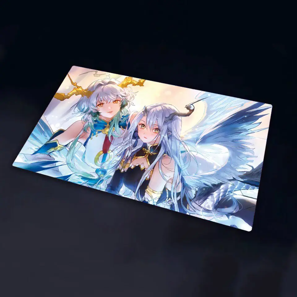 600x350mm Suitable for Shadowverse Sulon Sovereign Wyrm Playmat 1.5mm Seamless Edge Surface Flash Single Board Game Card Mat Toy