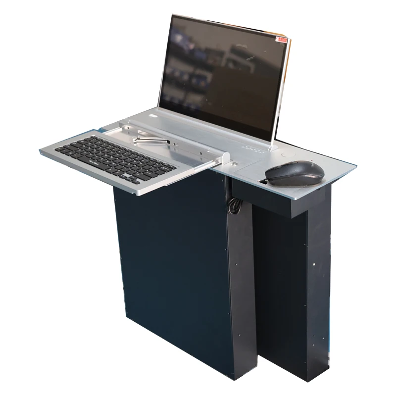 15.6 Inch Ultra-Thin Screen Touch Interactive Terminal Hidden Motorized LCD Lift Paperless Conference System with Microphone
