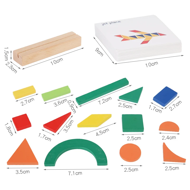 Drewniane Puzzle dla dzieci Montessori edukacja przedszkolna klocki do gry Tangram Puzzle do nauki zabawka festiwalowa dla dzieci