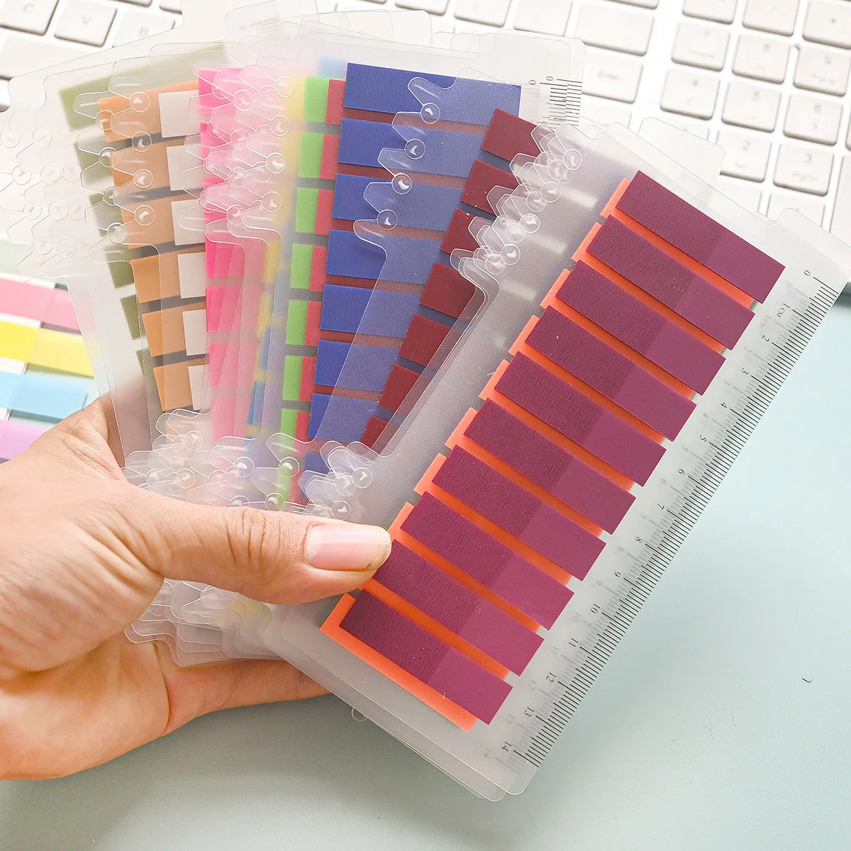 

200-3200 листов водонепроницаемых липких заметок, однотонный пластиковый блокнот с линейкой для школы, офиса, студенческих канцелярских принадлежностей