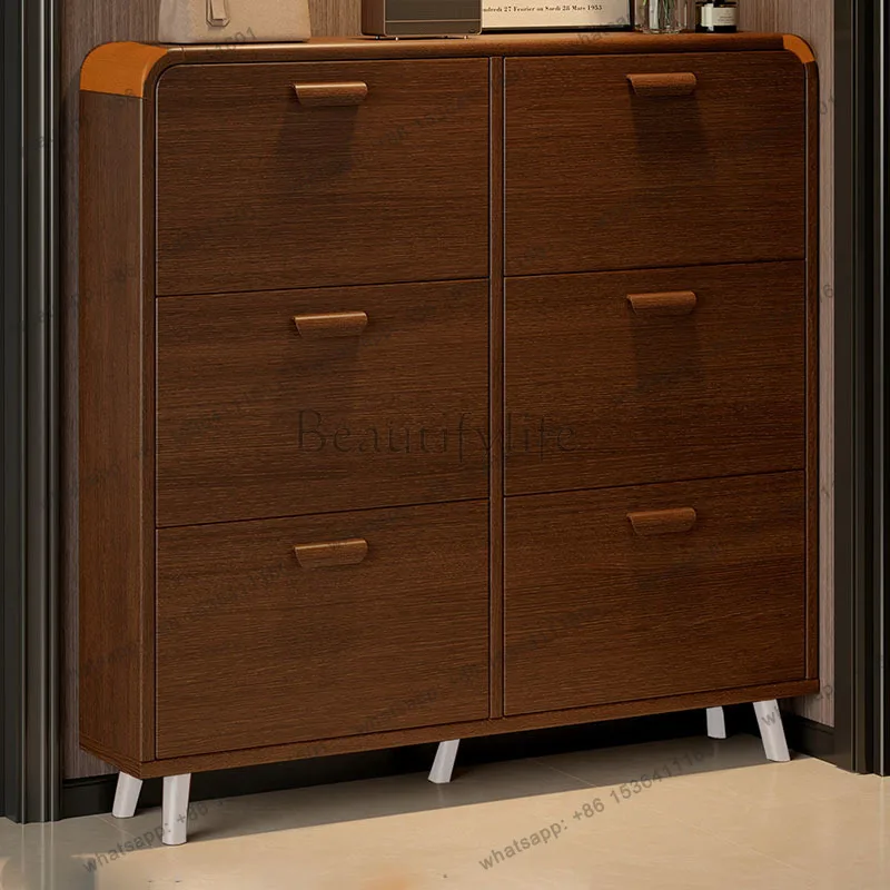 LD Luxury Designer Shoe Cabinet Storage Organizer Display Living Room Modern Wooden Shoe Shelf Slippers  Home Furniture