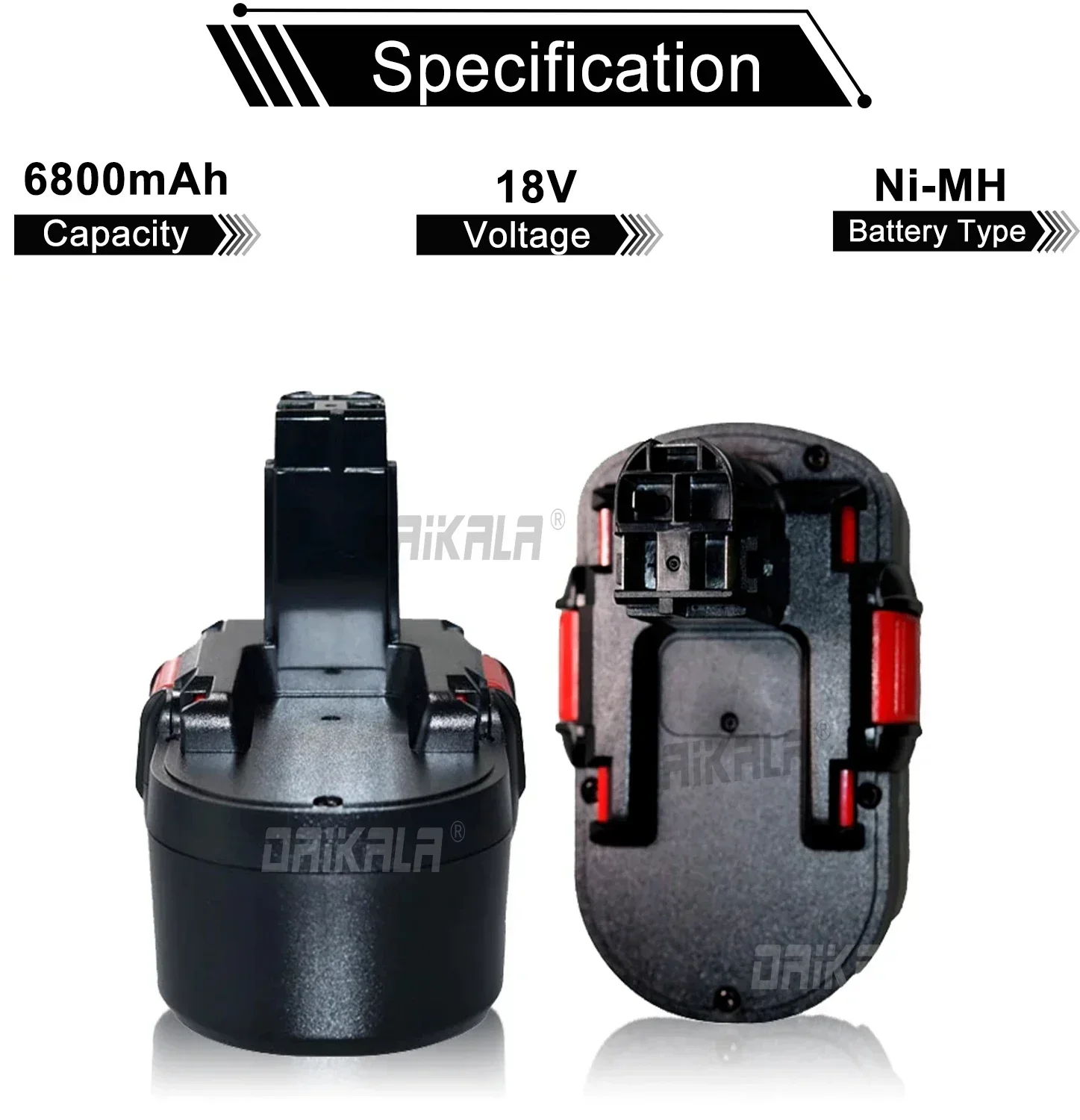Original for Bosch 18V 6.8Ah BAT025 Rechargeable Battery Ni-CD Power Tools Bateria for Drill GSB 18 VE-2, PSR 18VE, BAT026
