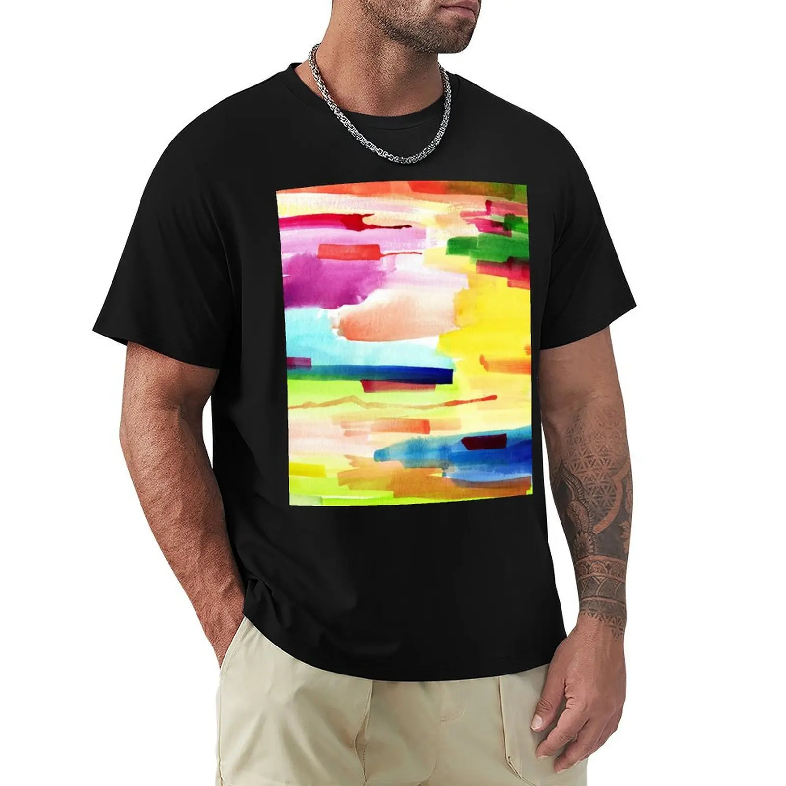 

Colorful Abstract in Watercolor T-Shirt funny meme t-shirts blanks mens graphic t-shirts hip hop