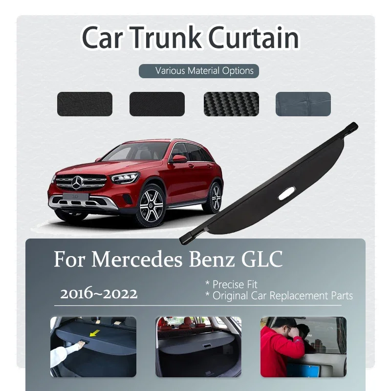 

Car Trunk Curtain Covers For Mercedes Benz GLC X253 2016~2022 Retractable Storage Trunk Rack Partition Shelters Auto Accessories