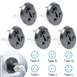 Universal EU Plug Adapter 16A EU Converter 2 Round Pin Socket AU UK CN US To EU Wall Socket AC 250V Travel Adapter High Quality