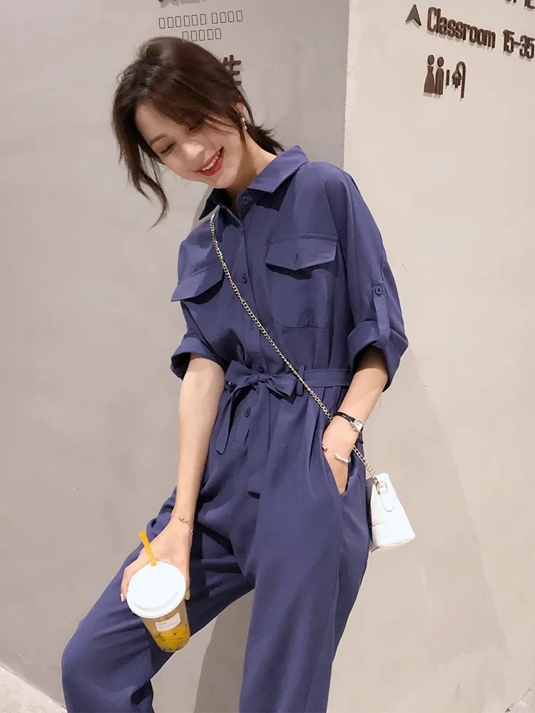 

Ele Workwear Jumpsuit Women's Spring Summer 2026 Slimming One-Piece Suit High Waist Long Pants Button Detail ket