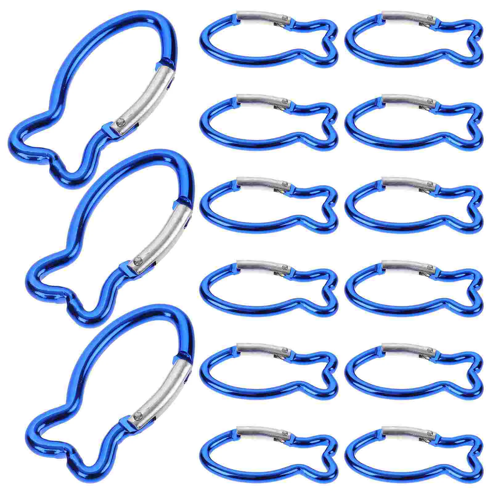 

15 Pcs Kit Outdoor Safety Buckle Survival Gear Spring Blue Aluminum Alloy Climbing Accessory