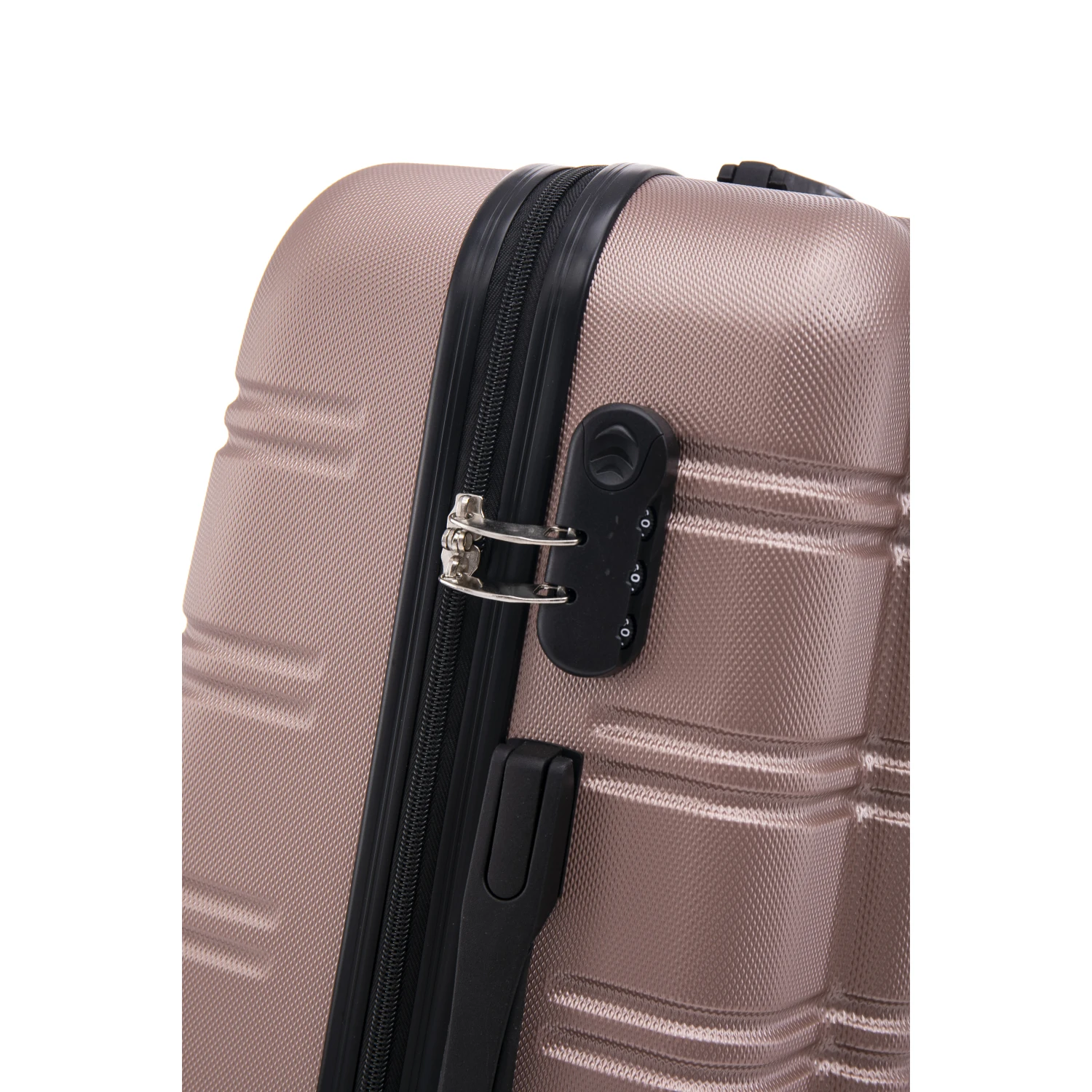 Luggage universal wheel hard shell lightweight password lock (family set - rose gold, 3-piece set (20 inches 24 inches 28 inches