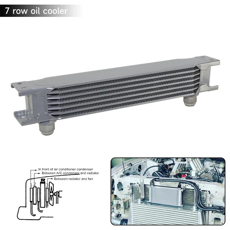 Aluminum Oil Cooler 7 Row AN10 Racing 248MM 7/8