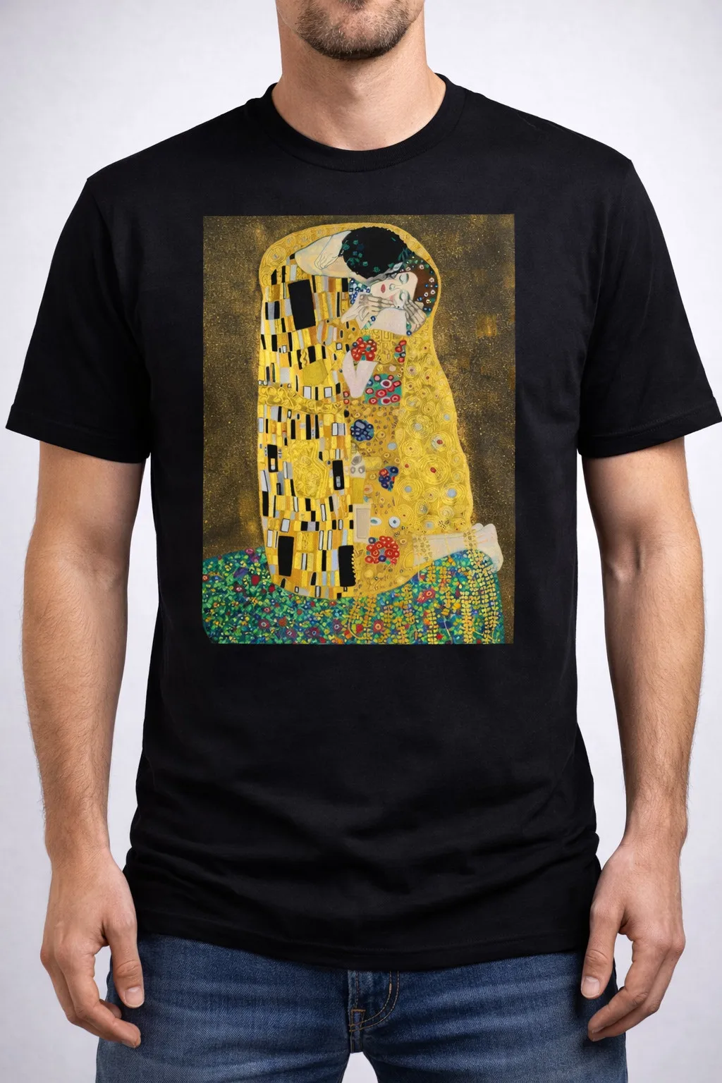 

Art nouveau style romantic print tee for lovers, unique unisex graphic shirt