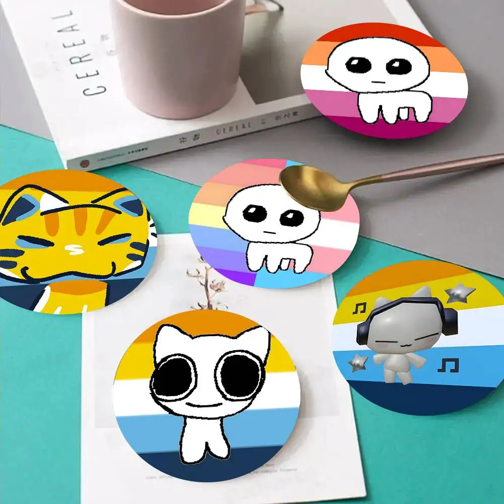 1pc Aroace Pride Anime Wooden Coaster Colour Printing Cup Mat Home Desk Decoration Gifts