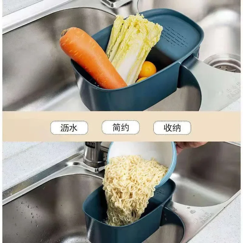 Kitchen Drain Basket, Kitchen Sink, Garbage Drain, Multifunctional Sink, Vegetable Drain Rack, Storage Rack Home Gadgets