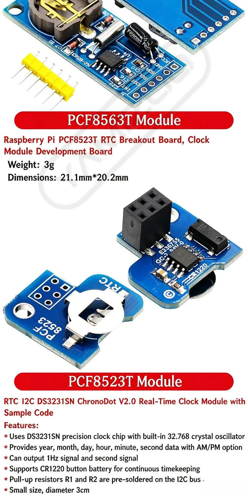 Uhrmodul-Serie Raspberry Pi Hochpräzises RTC DS3231 Etc – Detail 12