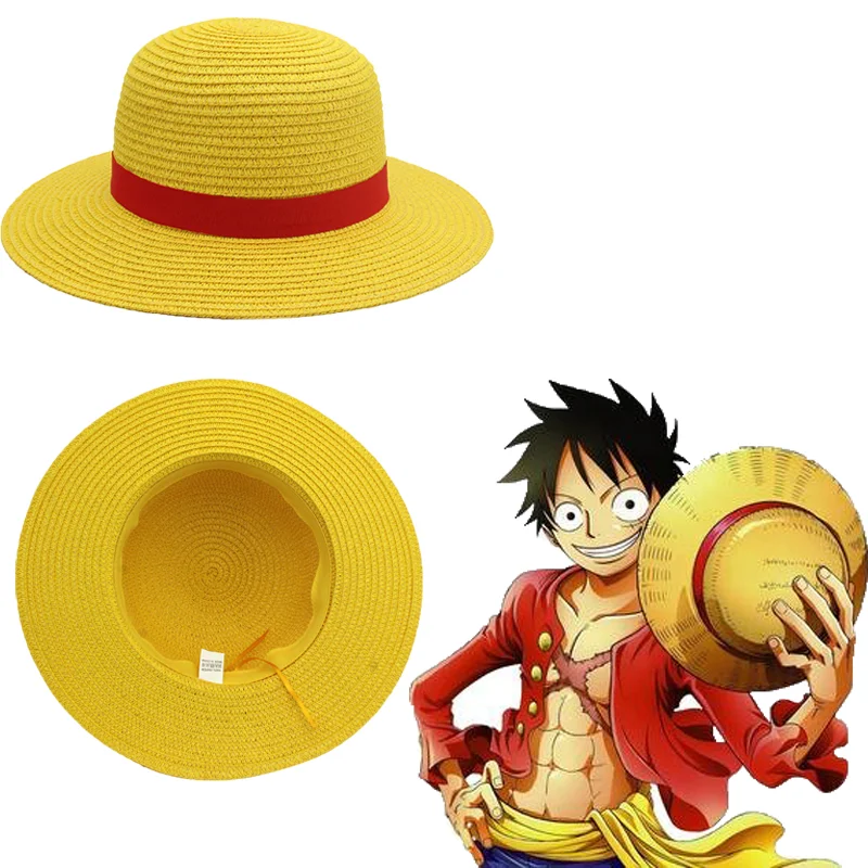 

Anime Luffy Straw Hat One Piece Cosplay Sun Protection Hat Parent-child Summer Sun Straw Beach Hat For Men Women