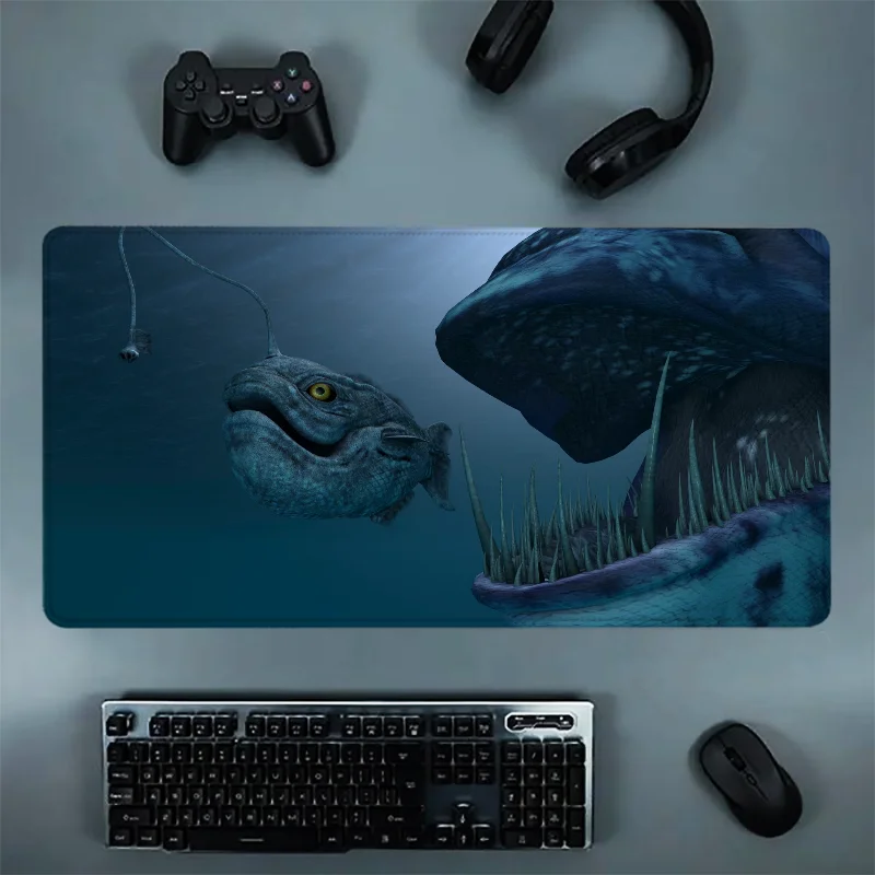 Tapis de souris Anime Gamer, Behemoth of the Deep, Desk Polymers, Deskvirus, Accessoires de bureau, Tapis de souris Sub média, 900x400