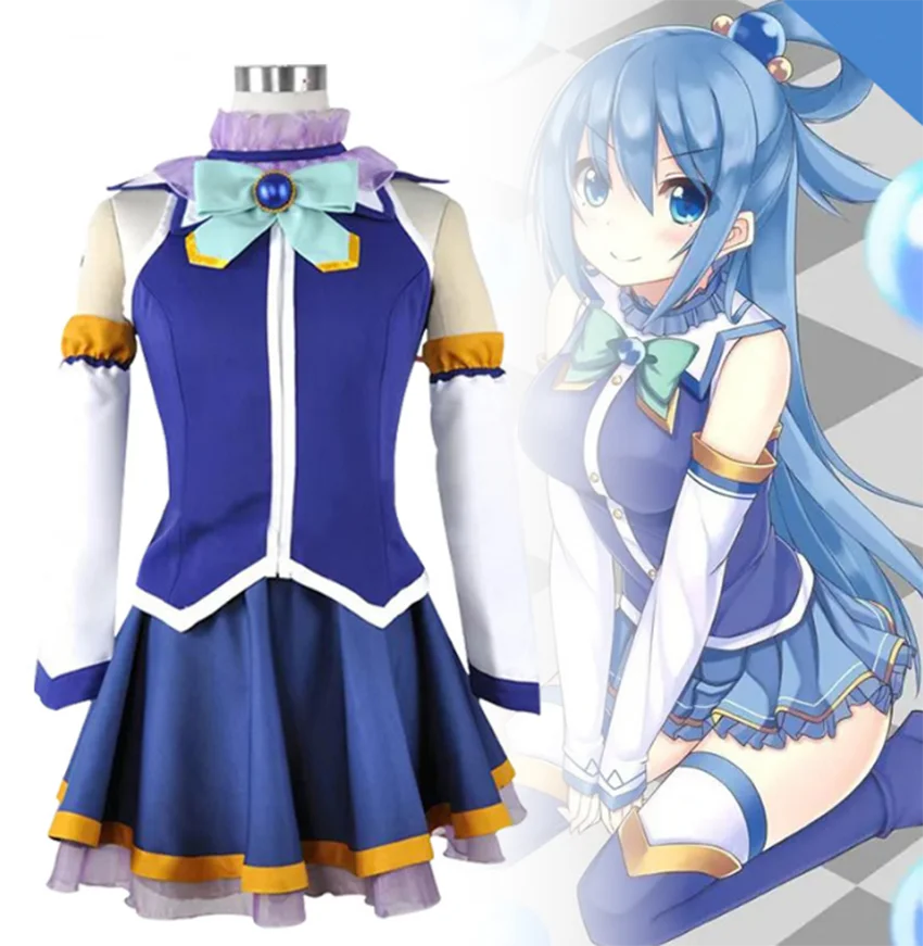 

KonoSuba Божье благословение в этом чудесном мире, топы цвета морской волны, платье, униформа, наряд, аниме, костюмы для косплея, повседневная одежда