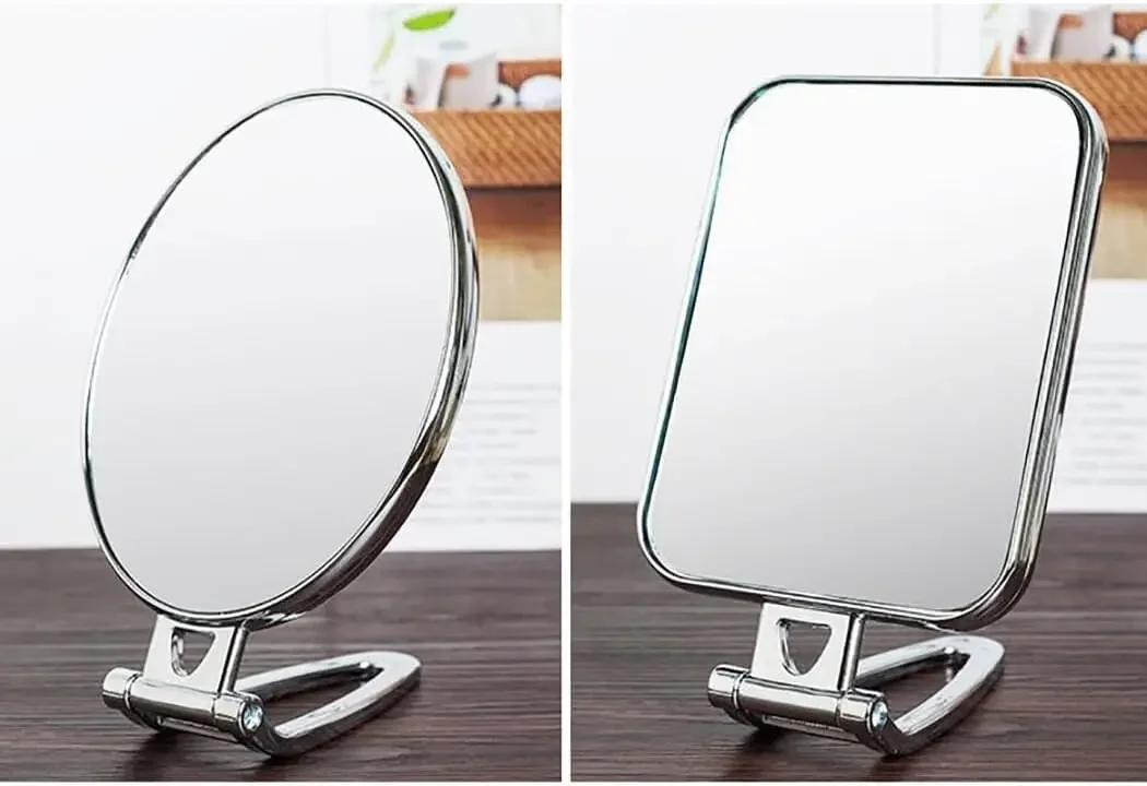 Folding Mirror for Desk Beauty Double Sided Pocket Handheld Mirror Pocket Magnifying Portable Vanity Makeup Mirror Tabletop