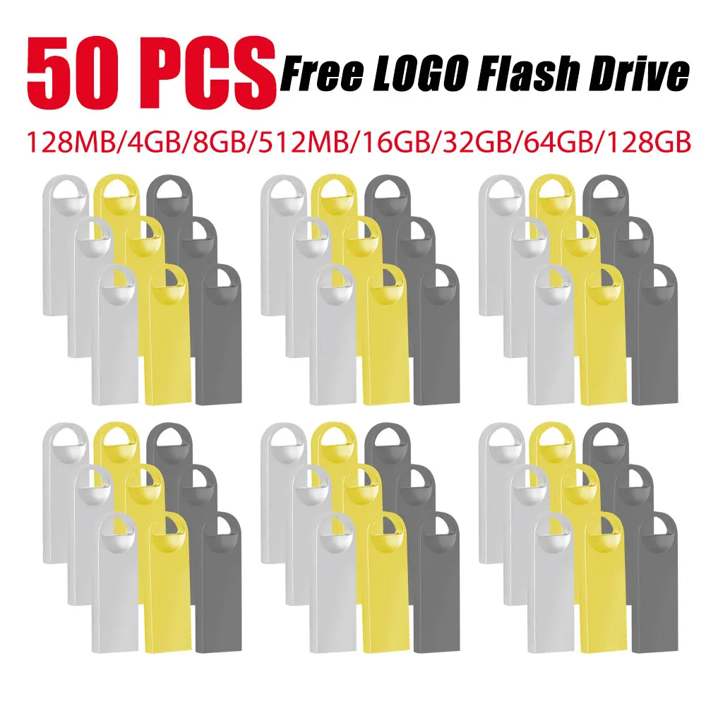 50Pcs Pen Drive 64GB USB Flash Drive 1GB 2GB 4GB Flash Disk 8GB 16GB Pendrives Usb Stick 32GB Memory Stick 128M Free Custom Logo