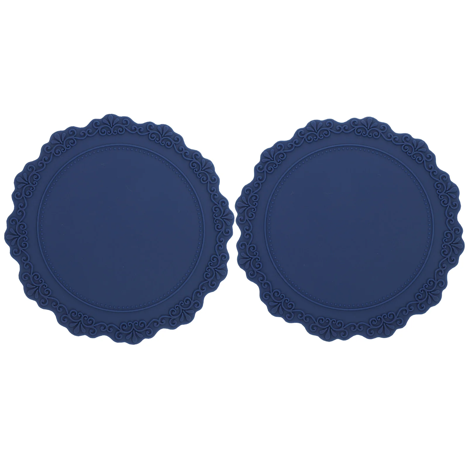 

2pcs Silicone Place Mats Embossed Kitchen Mats For Dining Table Protection Microwave Refrigerator Liner Stain Resistant Easy
