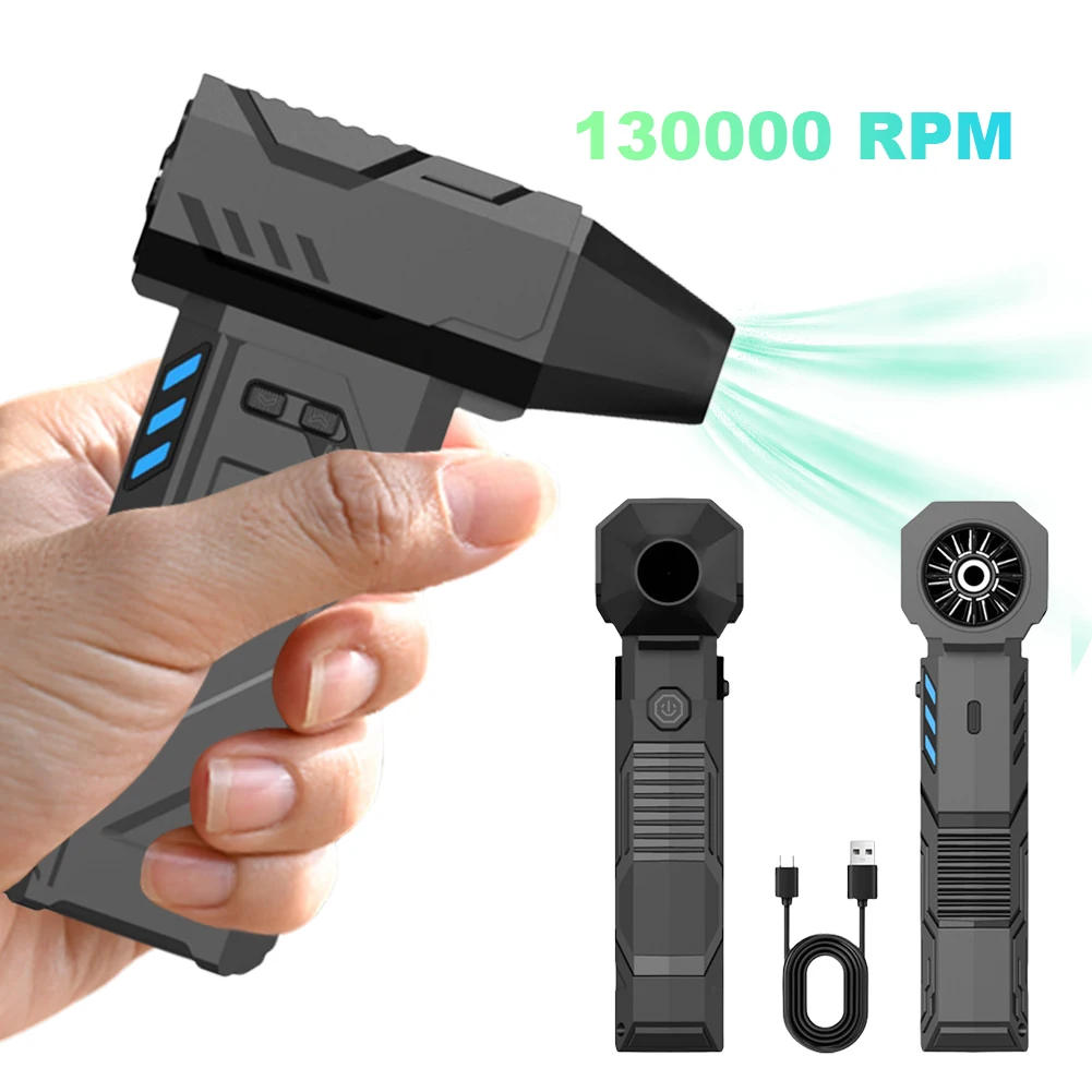 

13000RPM Jet Dry Mini Blower Rechargeable Electric Air Duster Multifunctional Wireless Dust Blower 3 Speeds for Outdoor Camping