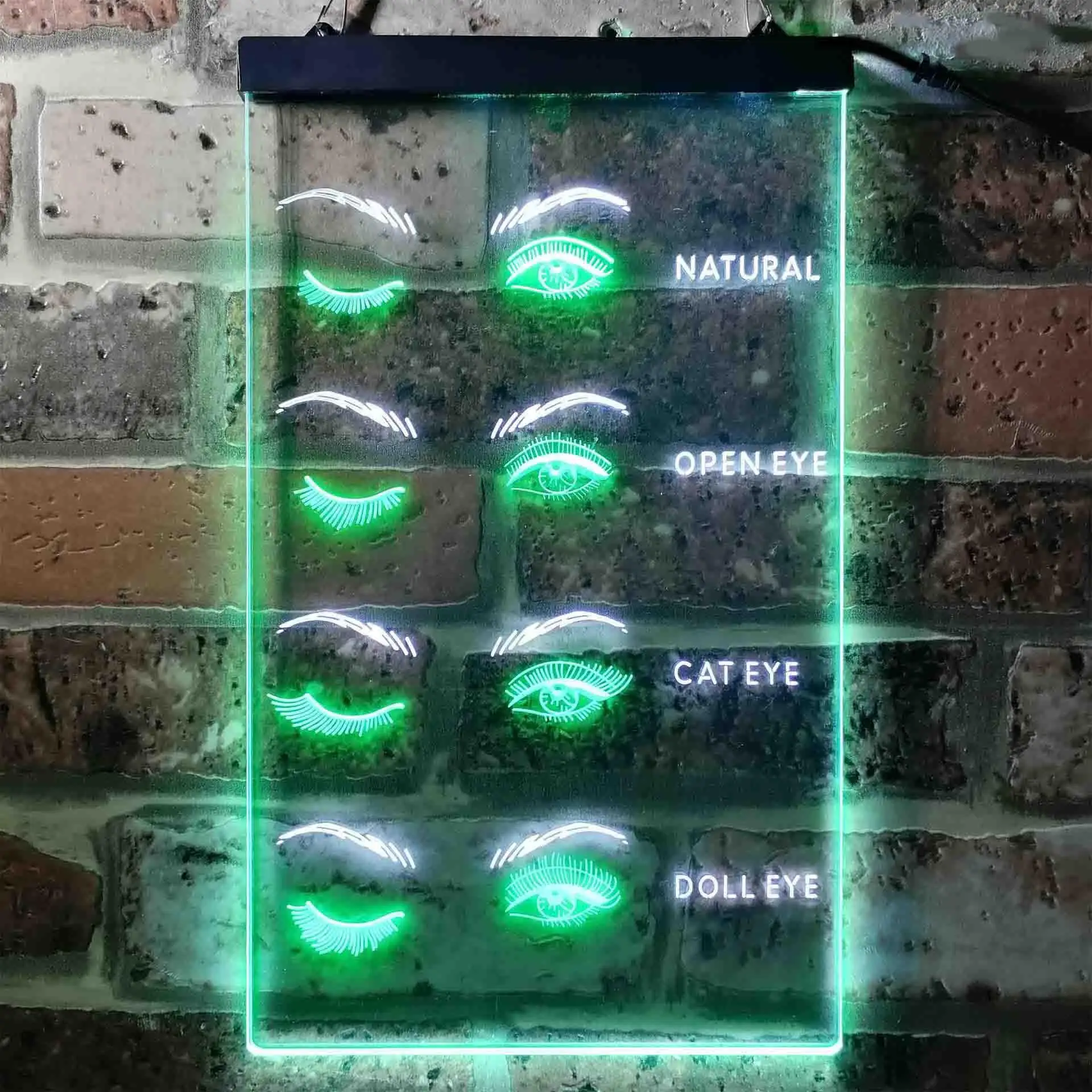 

Eyelashes in Styles. Natural/ Cat/ Open/ Doll Eyes Dual Color Led Neon Sign st6-i3744