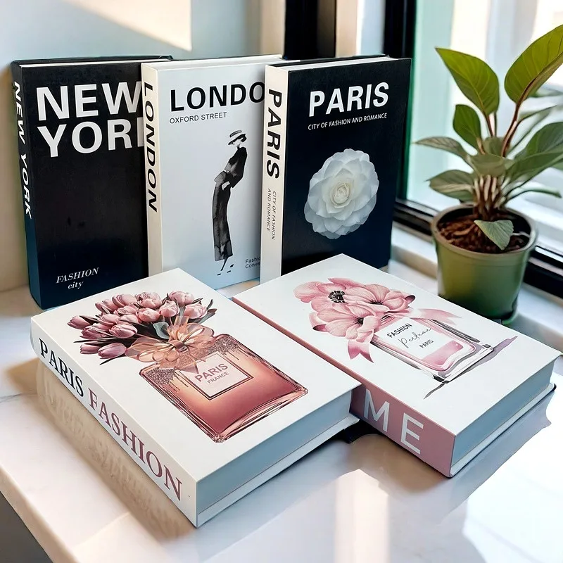 Paris londres New York Faux Livre boîte de rangement de luxe décoratif Design de mode Table basse livres décor à la maison Faux Livre chambre