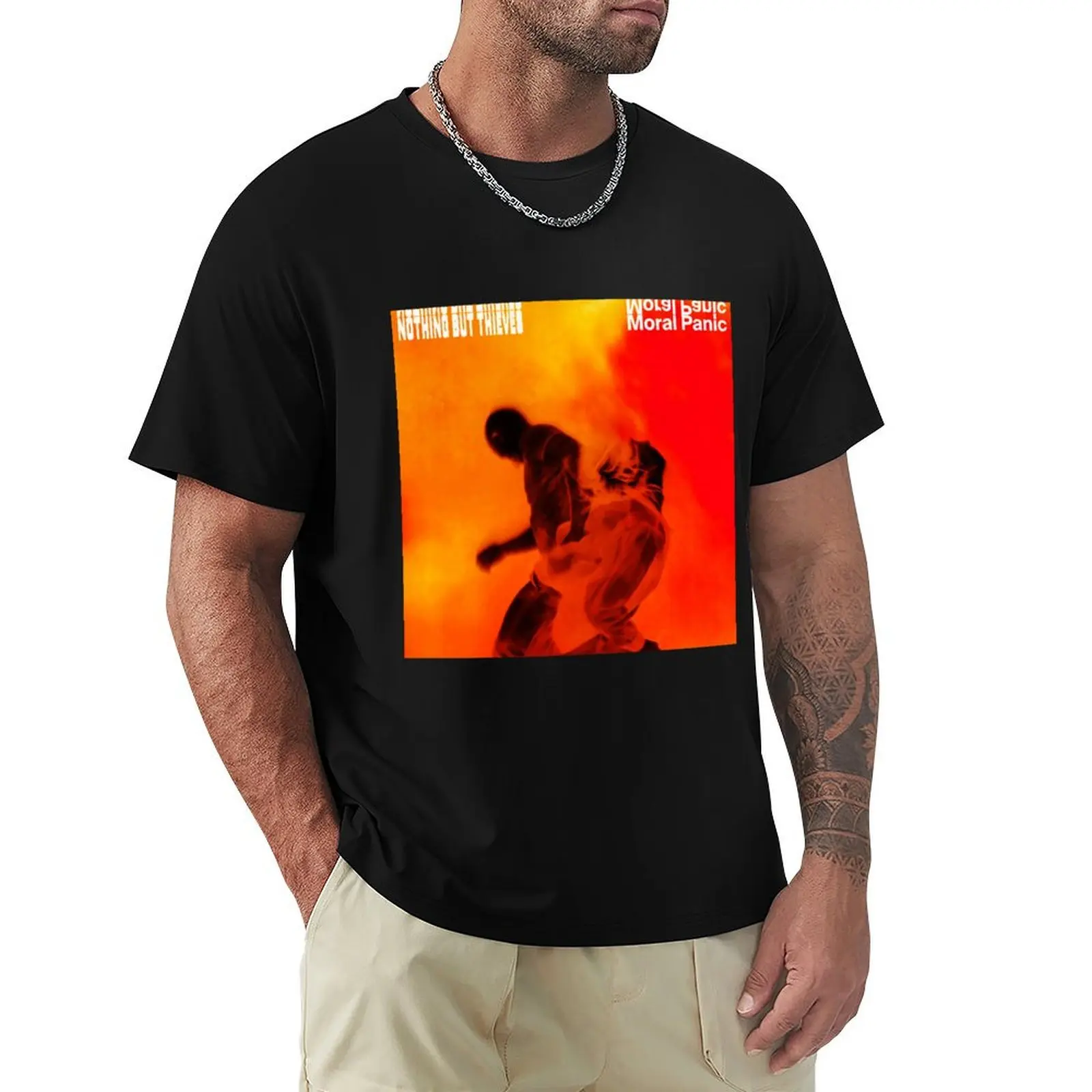 Moral Panic T-Shirt Basic Breathable Solid Color T-Shirt