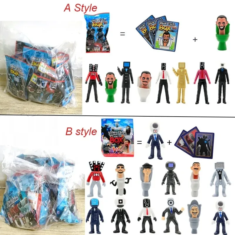 12pcs Skibidi Toilet Men\'s Vs Monitor Toy Doll Card Game Action Doll Model Anime Toy Boys and Girls Children\'s Gift