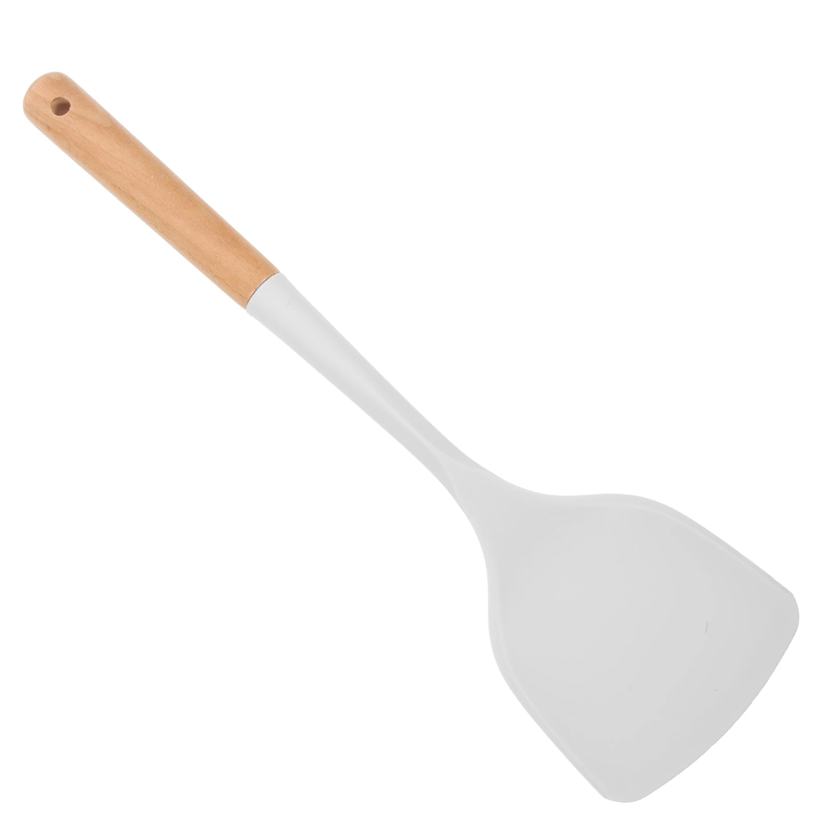 

Wooden Handle Silicone Spatula Kitchen Cooking Tool Reusable Frying Utensil Serving Cookies Cakes Heat Resistant Soft