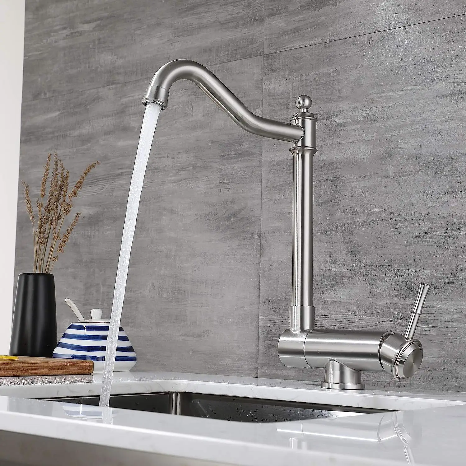 

Tifilojia Foldable rv Kitchen Faucet, Folding Sink Faucet,Hidden Kitchen faucets,Inner Window Sink Kitchen faucetFolding Tap