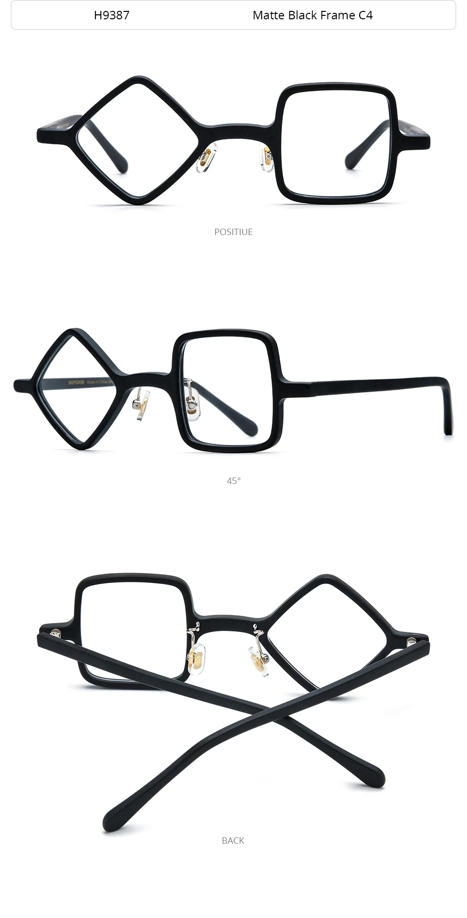 HEPIDEM Acetat-Brillen, Herren, Retro, rund, quadratisch, rhombisch, Brillengestell, Damen, Nerd, Vintage, japanische Brillen, 9386 – Detail 24