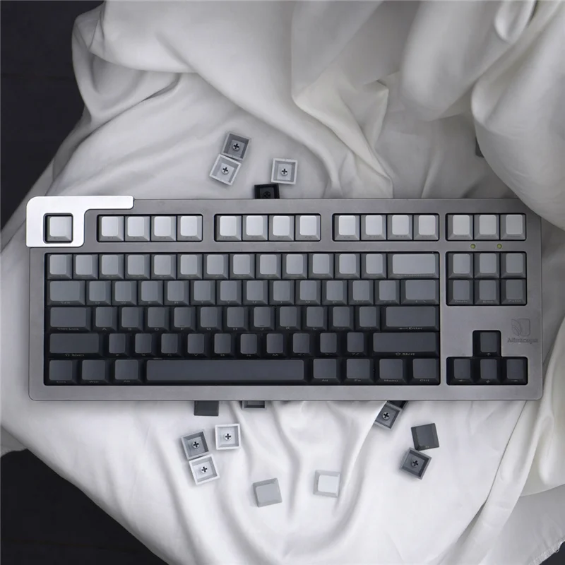 125 Keys Cherry Profile Gray Gradient Keycaps Top/Side Engraved PBT Material Dye Sublimation For Mechanical Keyboard Keycaps