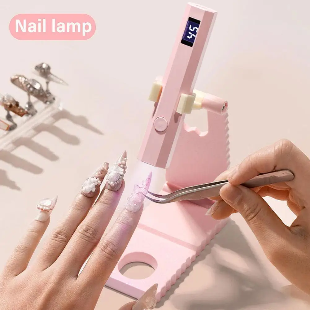 Portable UV Nail Dryer Mini Plug-in Nail Lamp Handheld Light Therapy For Fast Curing Gel & Nail Tips Home DIY Use Beauty Tool