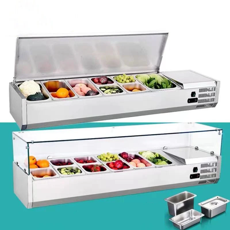 Supermarkt Verse Fruitsalade Display Vriezer Groenten En Fruitkast Open Type Koelkast Voor Restaurant