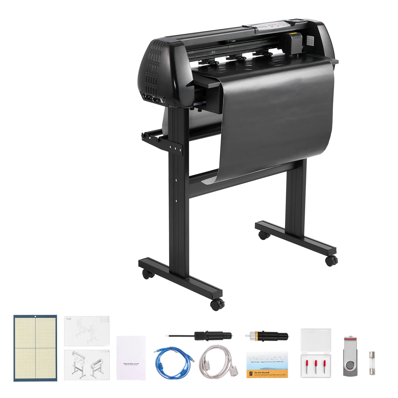 

SucceBuy Vinyl Cutter Machine Dual Blades Adjustable Force Speed LED Display Vinyl Plotter Cutter Printer for Windows and macOS