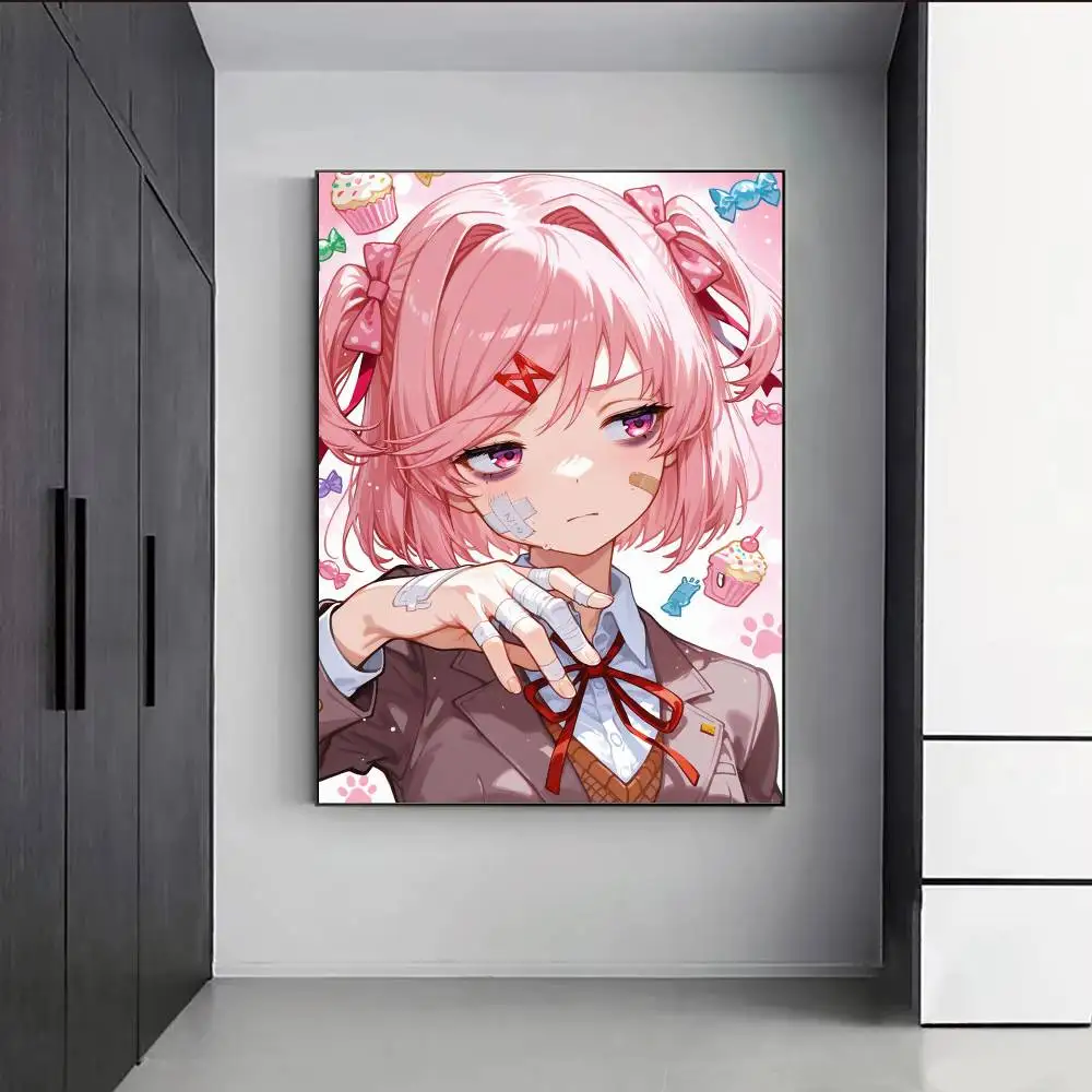Anime Doki D-Doki L-Literatuare Club Poster Versatile HD Waterproof Wall Art Self-Adhesive Decor for Any Space Ideal Gift