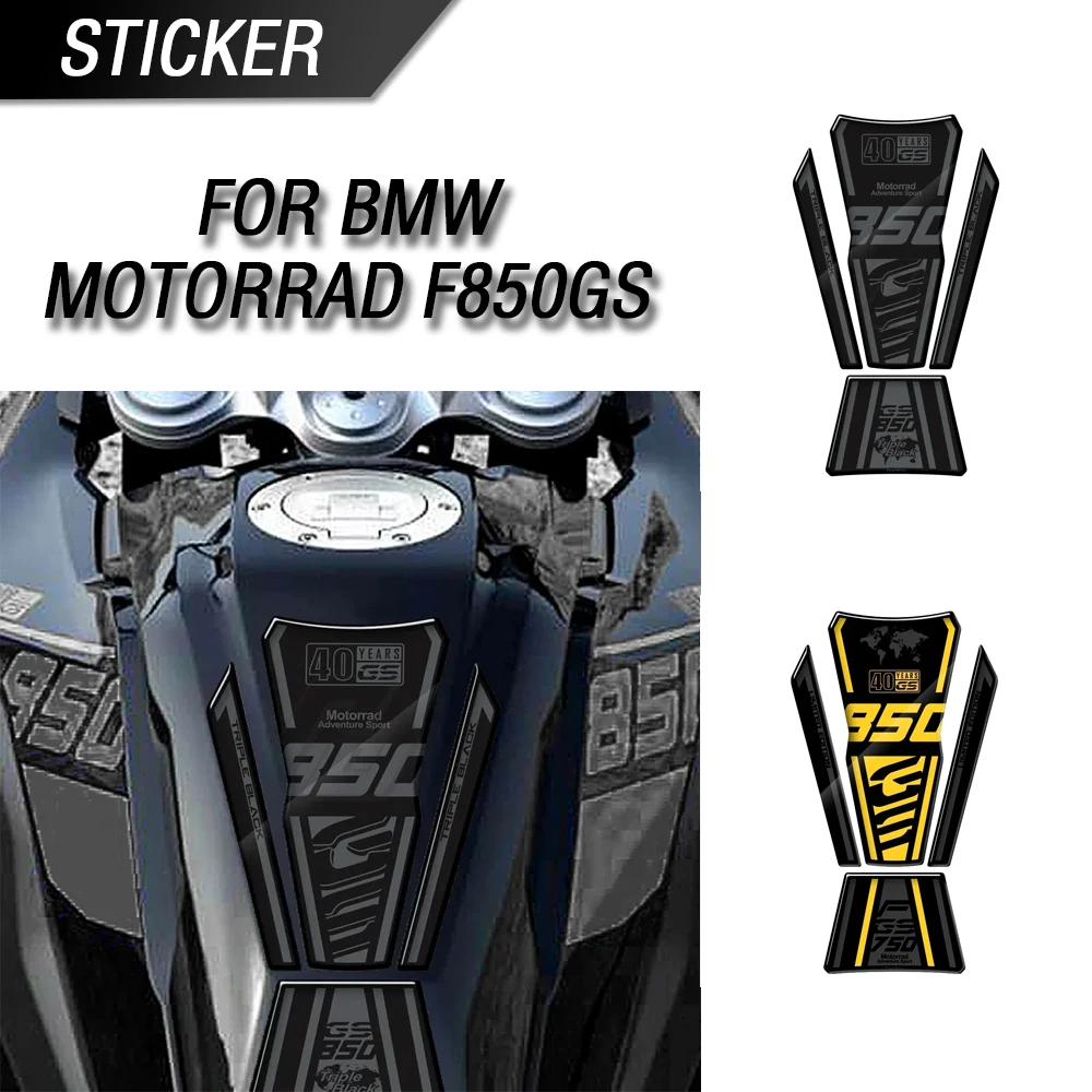 

For BMW Motorrad F850GS 40 Year Triple Black Motorcycle Modification Fuel Tank Pad Decorative Sticker Kit