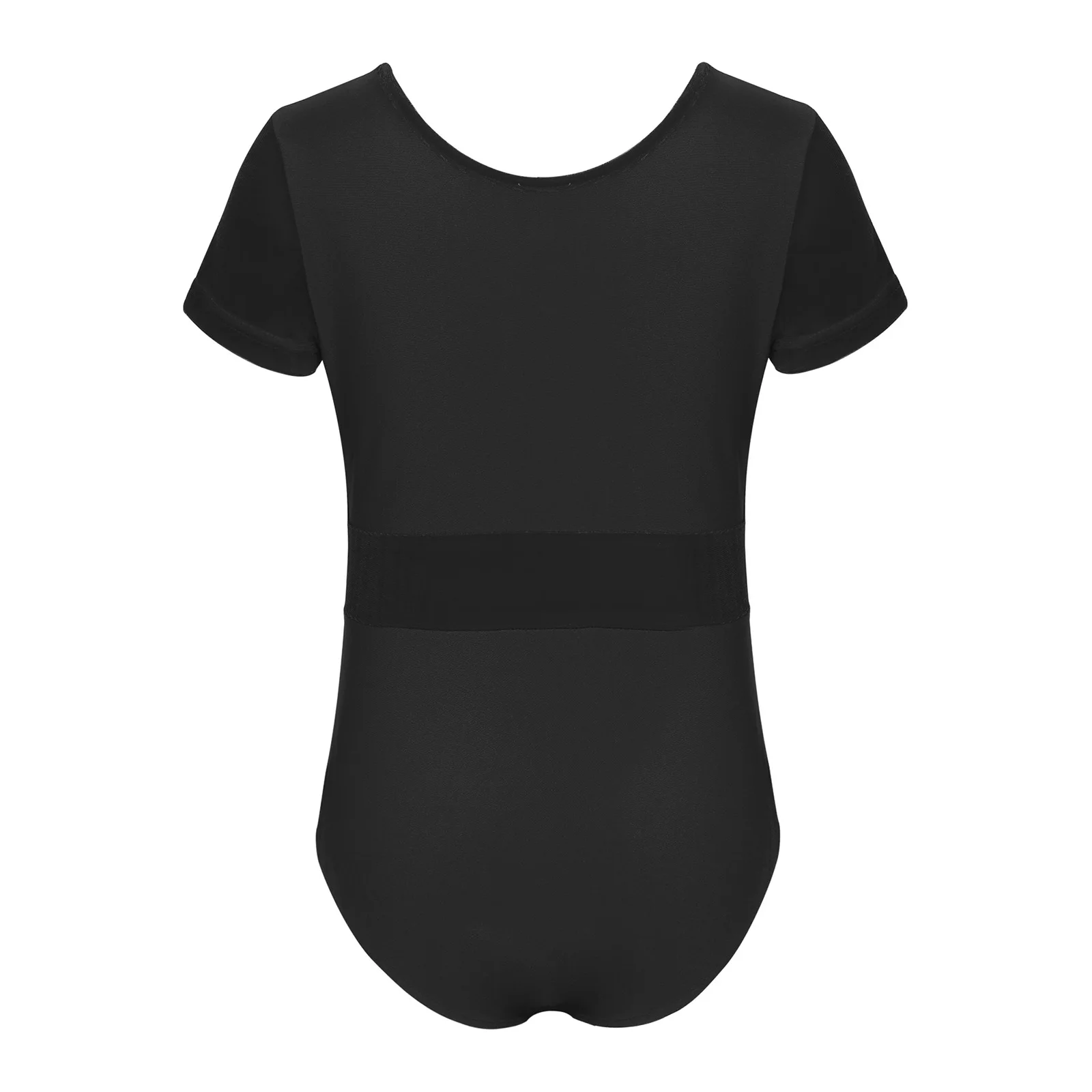 Justaucorps de danse de Ballet à manches courtes pour filles, paillettes brillantes, boutons à pression en velours, body d'entrejambe, justaucorps de gymnastique, vêtements de danse