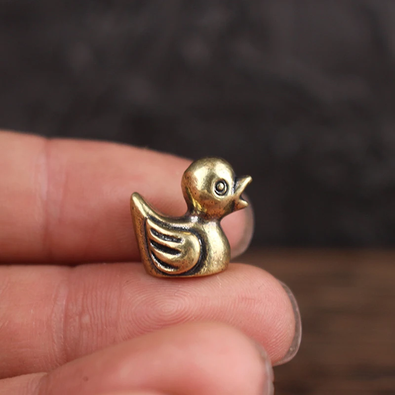 Two Brass Duck Figurines, Handmade Tea Set, Pet-themed Coffee Table Decorations, Cute Duck Desktop Ornaments And Gifts