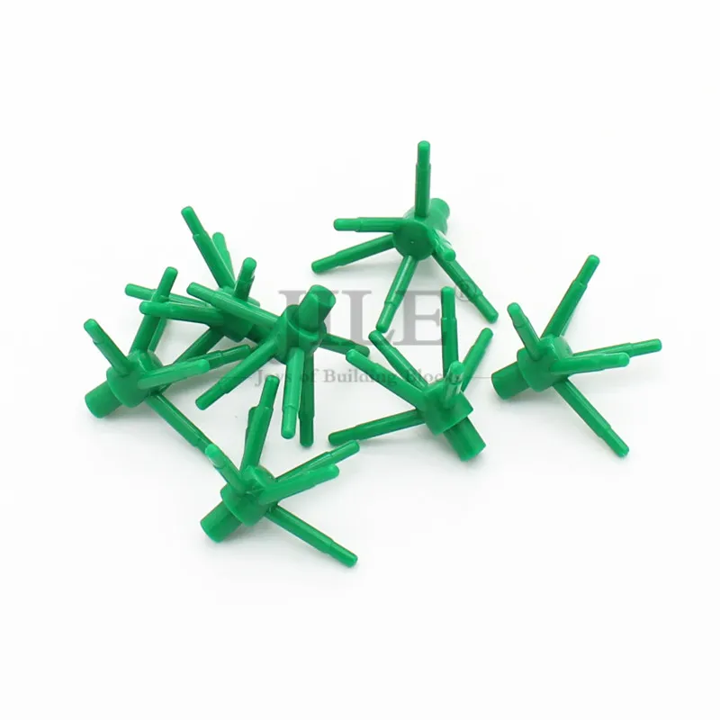 100 Stück Moc-Pflanzen-Blumenstiel mit Stange und 6 Stielen, kreative DIY-Bausteine, kompatibel mit Garten, baut Partikel-Spielzeug zusammen