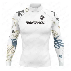 RT New Men Rash Guard Fashion High-Elastic T Shirt Long Sleeve Surfing Swimsuit Top Water Sports Fitness Quick-Drying UPF 50+