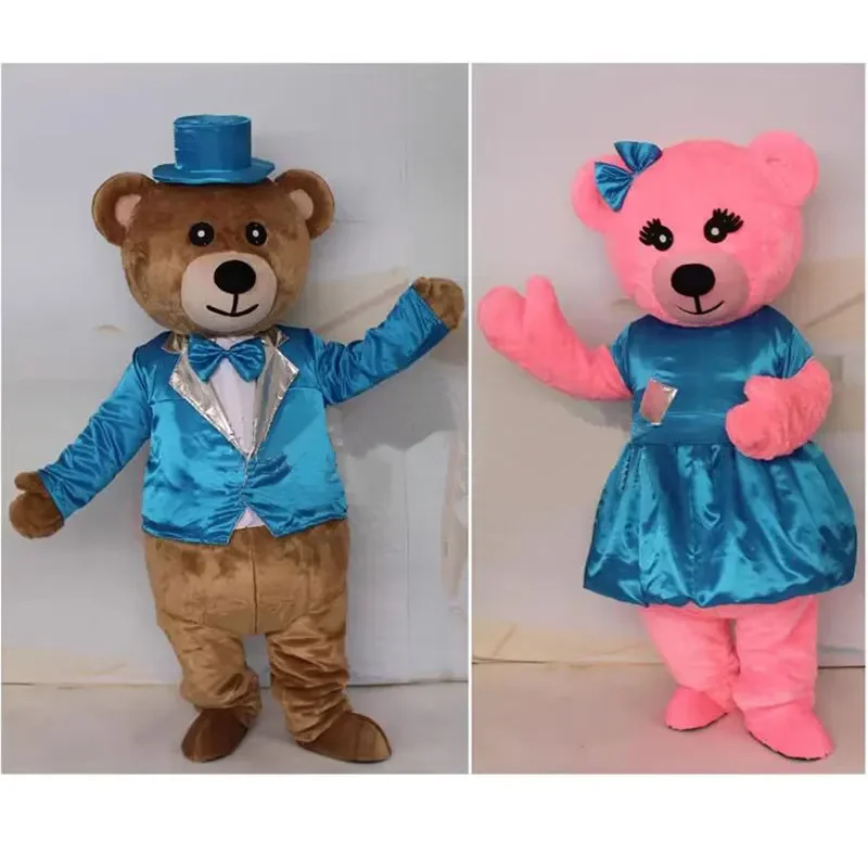 

New Plush Wedding bear Mascot costume Cartoon Doll Teddy Cute Suit Adult Walking Exquisite Dressing