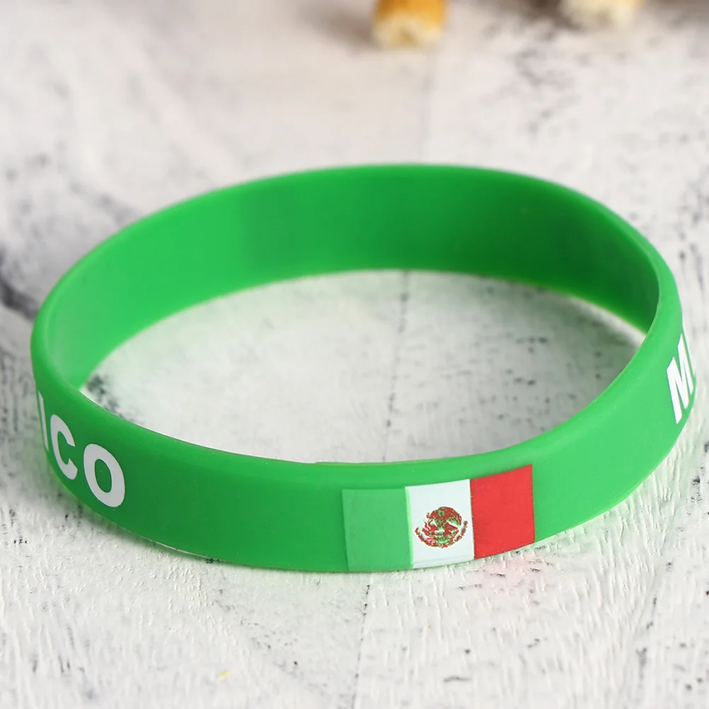 4 pçs pulseiras de silicone bandeira do país futebol pulseiras méxico borracha esportes festa favor masculino feminino bandeira nacional