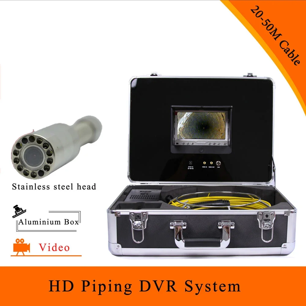

1Set 20-50M Cable Industry Pipe Inspection Camera Underwater Pipeline Endoscope Sewer Camera 7 Inch Display DVR System