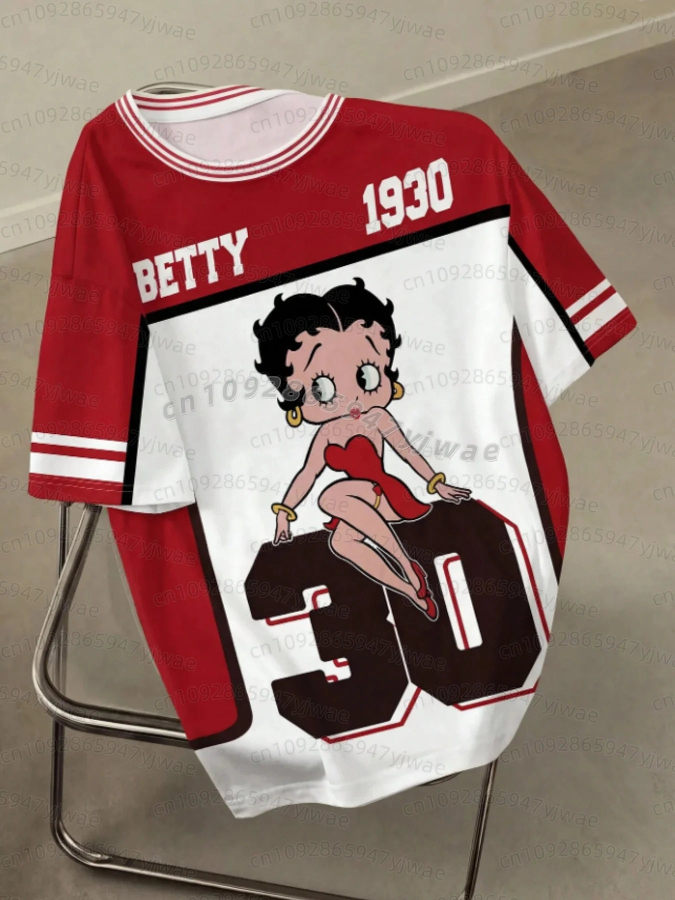 2026 SOMMER Cartoon Betty Boop Print Herren Damen Kurzarm T-Shirt Lässiger 3D-Druck Sommer MÄNNER FRAUEN Sport Tops T-Shirt Tee – Detail 15